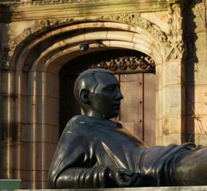 Low angle view of statue of historic building