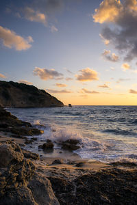 Sardinia, porto paglia beach at sunset