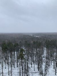 Scenic view of sea against sky during winter