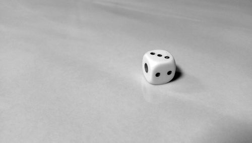 High angle view of ball on table against white background
