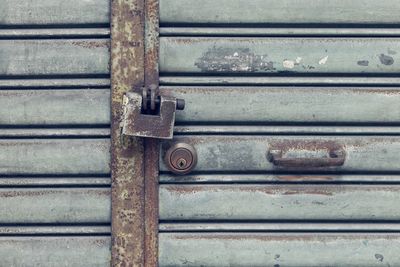 Full frame shot of old metal door