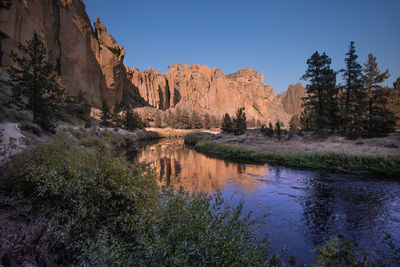 Scenic view of rock formations against sky