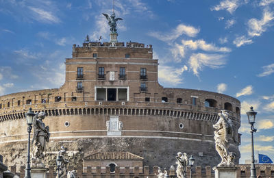 Castle sant'angelo in rome with blue sky