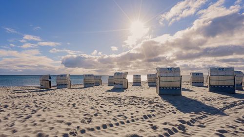 Scenic view of beach against sky