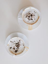 High angle view of coffee on table