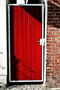 Closed door of building