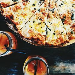 High angle view of food