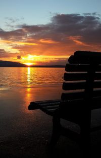 Scenic view of sea at sunset