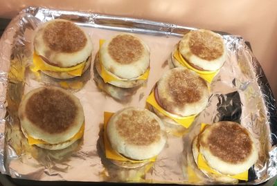 High angle view of dessert