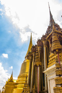 Low angle view of temple against sky