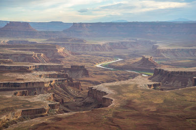 Aerial view of dramatic landscape