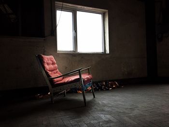 Empty chair in room