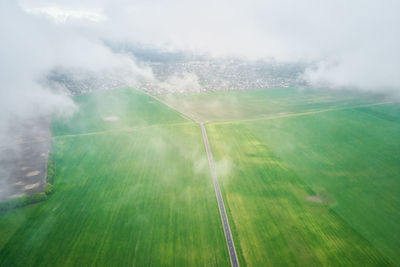 Aerial view of rural landscape