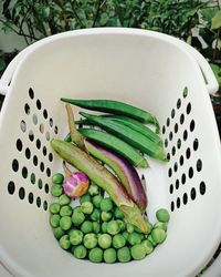 High angle view of vegetables