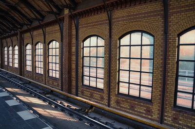 Interior of railroad station platform