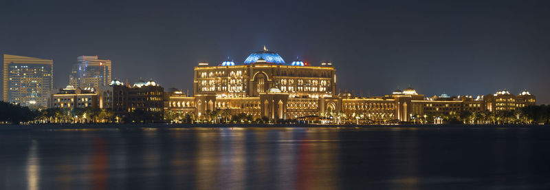 Panoramic seascape night view in abu dhabi