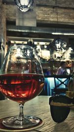 Close-up of wine glass