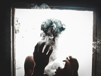 Woman looking at camera