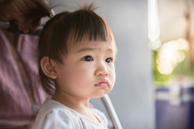 Close-up portrait of cute baby