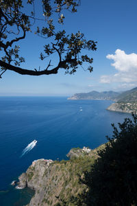 High angle view of sea against sky