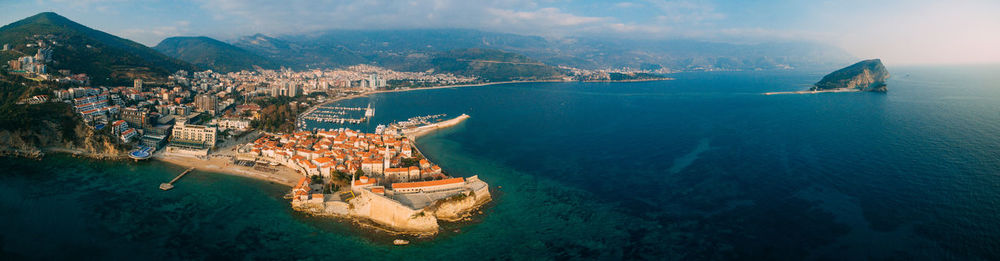 Aerial view of bay