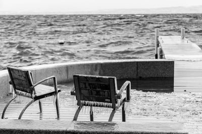 Empty chair on beach