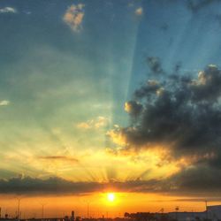 Scenic view of dramatic sky during sunset