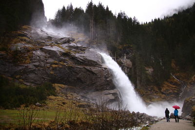 Scenic view of waterfall in forest