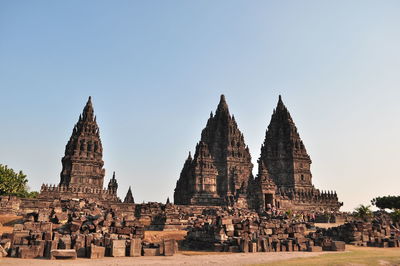 Temple against clear sky