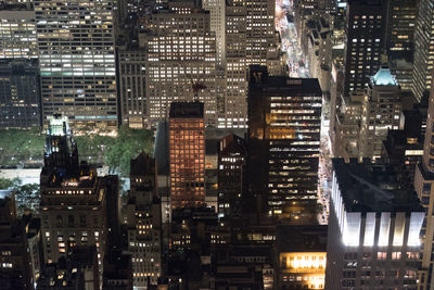 Illuminated cityscape at night