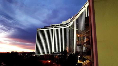 Low angle view of modern building against sky