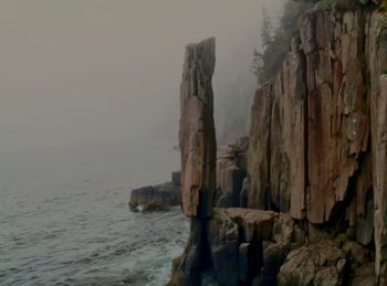 Rock formation in sea