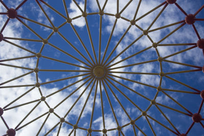 Low angle view of glass structure against sky