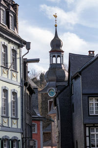 Low angle view of buildings in city
