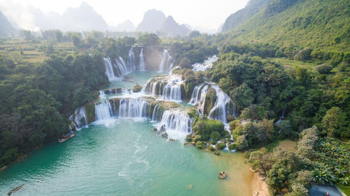 Scenic view of waterfall