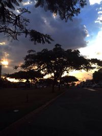 View of road at sunset