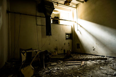 Interior of abandoned building