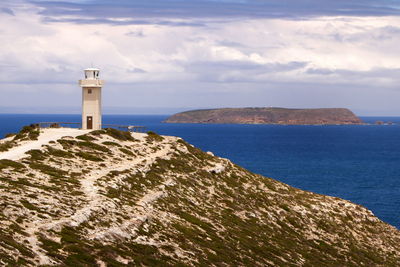 The lighthouse c1950 at cape spencer, innes national park, yorke peninsula, south australia. 