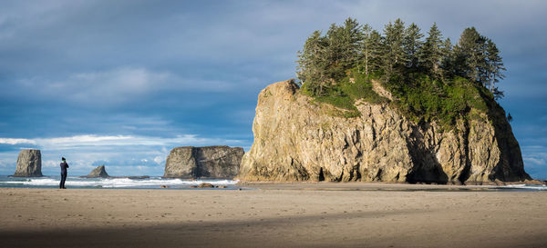 Scenic view of beach against sky