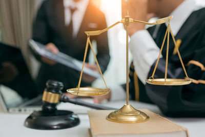 Close-up of candles on table