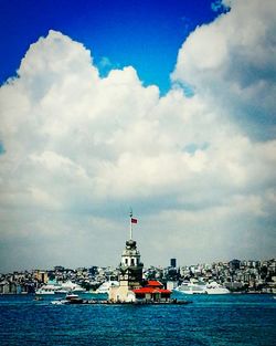 View of sea against cloudy sky