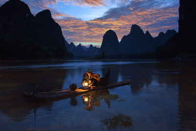 Li river and karst mountains, fisherman of guilin,guangxi, china
