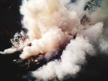 High angle view of smoke