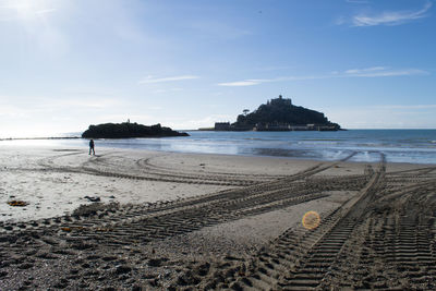 Scenic view of beach against sky