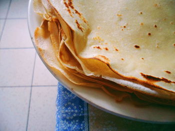 High angle view of bread on table