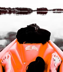 Close-up of boat in sea