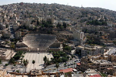 Panoramic view on roman amphitheater in amman