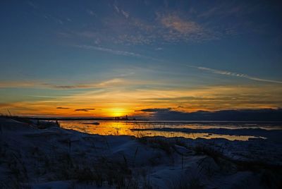 Scenic view of landscape at sunset