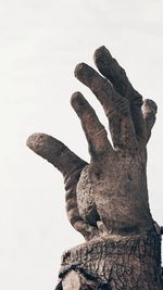 Low angle view of statue against clear sky