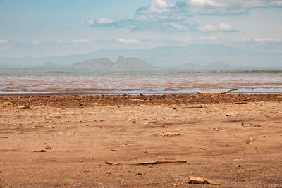 Lake elementaita with sleeping warrior hill in background insoysambu conservancy in naivasha, kenya